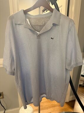 Vineyard Vines Edgartown Pale Blue Men’s Polo with Whale Logo
